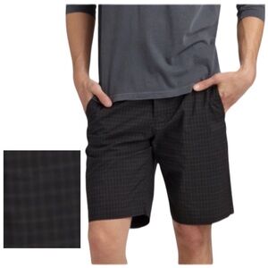 Theory Men's Black Shorts Kirby Recreation Plaid Shorts Size 31 Flat Front